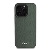 DKNY PU Bőr Rácsmintás Magsafe Tok iPhone 16 Pro Zöld - 1. kép