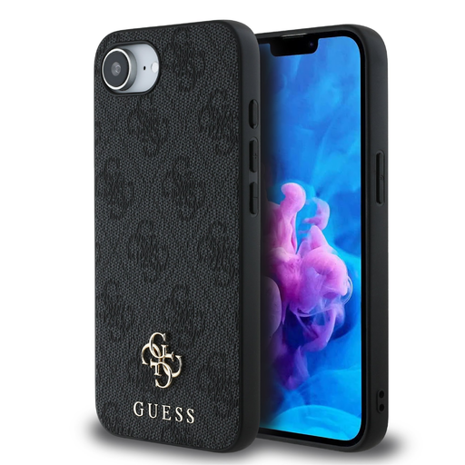 iPhone 16e Guess PU 4G Small Metal Logo MagSafe Szürke tok