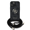 Guess PU 4G Metal Logo Crossbody Pántos Tok iPhone 15-höz Fekete tok - 0. kép