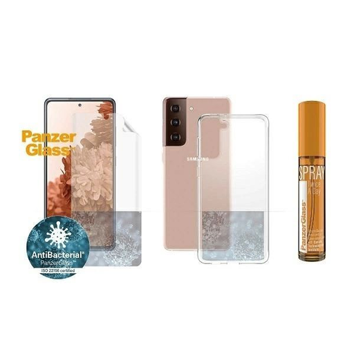 PanzerGlass védelmi készlet Samsung Galaxy S21+ TPU fólia + ClearCase + tisztítófolyadék 30ml üvegfólia