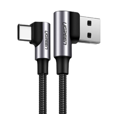 UGREEN US176 USB-A USB-C ferde kábel, 3A, 0,5m (fekete), Type-C USB kábel