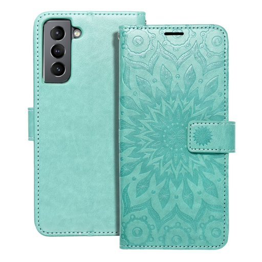 MEZZO fliptok Samsung Galaxy S21 mandala zöld tok MEZZO fliptok Samsung Galaxy S21 mandala zöld tok