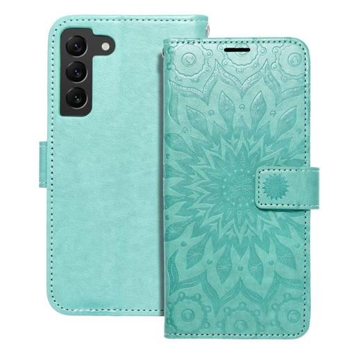 MEZZO fliptok Samsung Galaxy S22 mandala zöld tok MEZZO fliptok Samsung Galaxy S22 mandala zöld tok