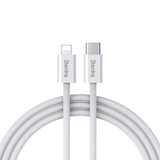 BenksCable D46 fonott - Type C - Lightning - PD 27W 3A 1 méter fehér