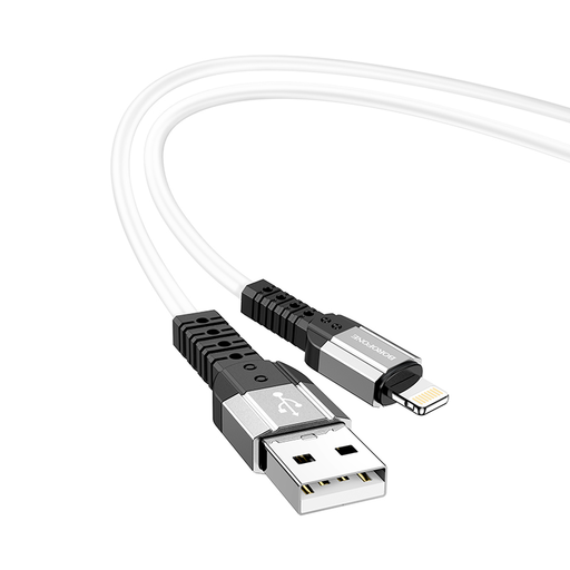 Borofone Kábel BX64 Speciális Szilikon - USB Lightning - 2,4A 1 méter fehér