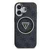 Guess IML 4G Glitter és Triangle Logo MagSafe tok iPhone 16-hoz fekete tok - 1. kép