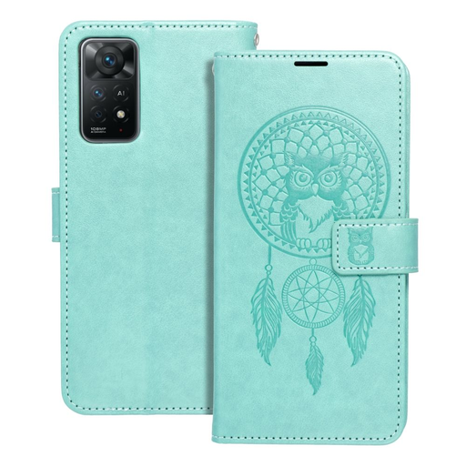 MEZZO fliptok XIAOMI Redmi Note 11 / 11S telefonhoz álomfogó zöld tok MEZZO fliptok XIAOMI Redmi Note 11 / 11S telefonhoz álomfogó zöld tok