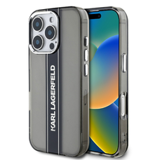 Karl Lagerfeld IML Stripe Logo tok iPhone 16 Pro fekete