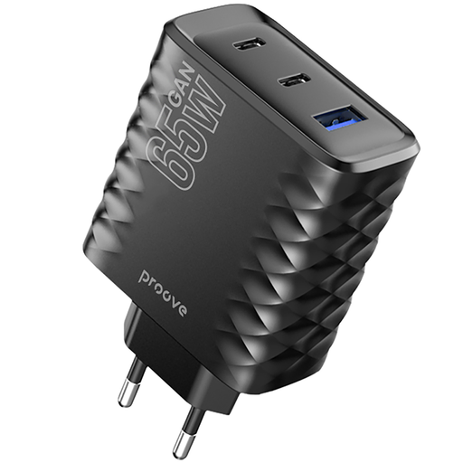 Proove Speed Surge Gan 65W fekete fali töltő 2xUSB-C, 1xUSB-A