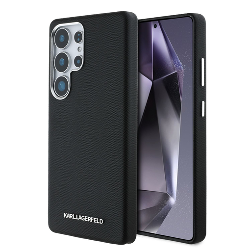 Samsung Galaxy S25 Ultra Karl Lagerfeld PU Saffiano Metal Logo és Keretes tok Fekete tok Samsung Galaxy S25 Ultra Karl Lagerfeld PU Saffiano Metal Logo és Keretes tok Fekete tok