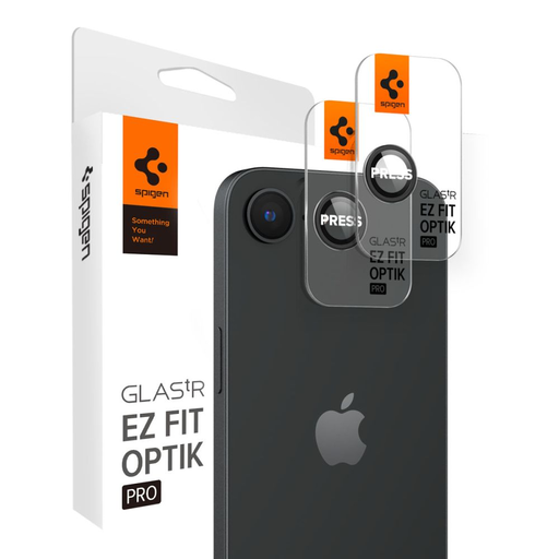 iPhone 16e Spigen Optik Pro Glas.tr „ez Fit” kamera védő 2-csomag fekete kerettel, üvegfólia iPhone 16e Spigen Optik Pro Glas.tr „ez Fit” kamera védő 2-csomag fekete kerettel, üvegfólia