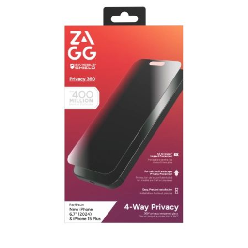 ZAGG InvisibleShield Glass Elite Privacy 360 iPhone 15 Plus / 16 Plus üvegfólia ZAGG InvisibleShield Glass Elite Privacy 360 iPhone 15 Plus / 16 Plus üvegfólia