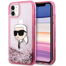 Karl Lagerfeld Glitter Karl Head iPhone 11 tok - Pink