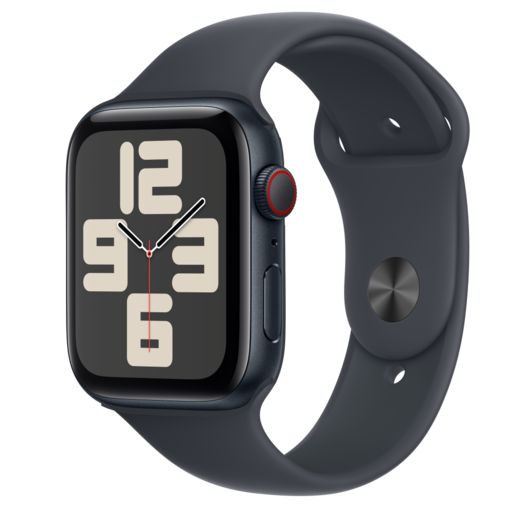 Apple Watch SE2 v3 Mobilhálózatos 44mm Éjféli Alumínium Tok Éjféli Sport Szíjjal - M/L,