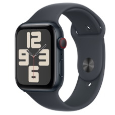 Apple Watch SE2 v3 Mobilhálózatos 44mm Éjféli Alumínium Tok Éjféli Sport Szíjjal - M/L,