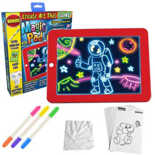 Magic Pad megvilágított rajztábla piros kerettel