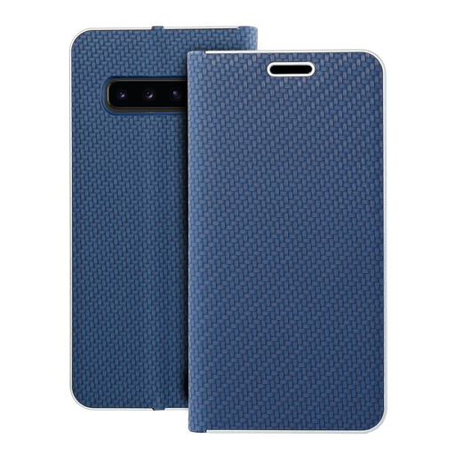 LUNA fliptok Carbon Samsung Galaxy S10 kék tok LUNA fliptok Carbon Samsung Galaxy S10 kék tok
