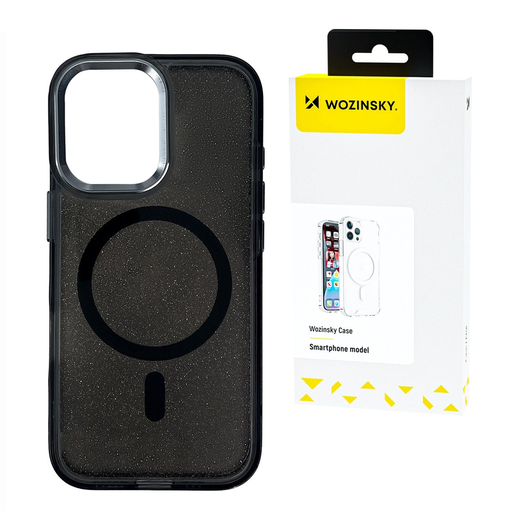 Wozinsky Glitter Case Mag Safe tok Samsung Galaxy S25+ - Fekete csillogós