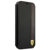 Ferrari FESAXFLBKP13SBK iPhone 13 mini 5.4" black/black book On Track Carbon Stripe - 1. kép