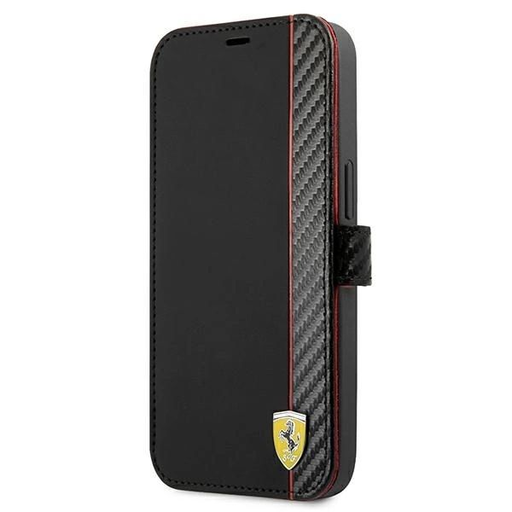 Ferrari FESAXFLBKP13SBK iPhone 13 mini 5.4" black/black book On Track Carbon Stripe