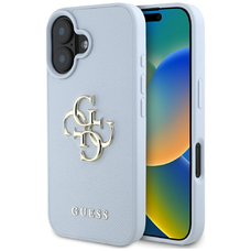 Guess Hardcase PU Prémium Bőr Mintázatú Nagy 4G és Klasszikus Logó Tok iPhone 16 6,1