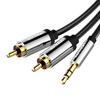 Audio kábel 3.5mm apa - 2 RCA apa 3m Vention BCFBI fekete - 1. kép