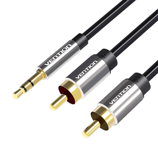 Audio kábel 3.5mm apa - 2 RCA apa 3m Vention BCFBI fekete