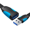 Lapos USB 3.0 hosszabbító kábel Vention VAS-A13-B150 1,5m Fekete - 0. kép