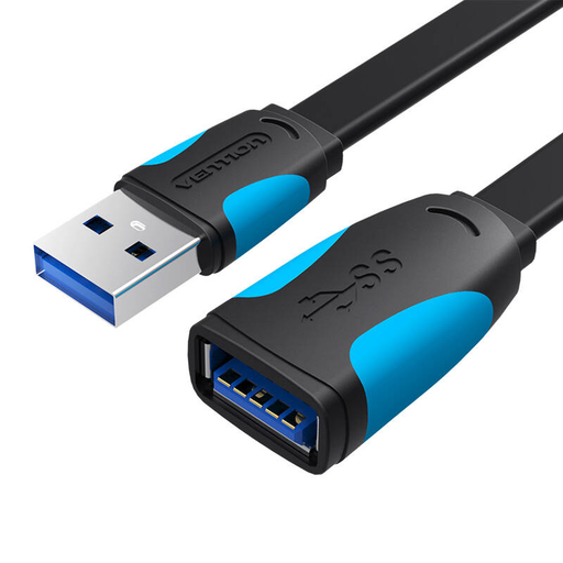 Lapos USB 3.0 hosszabbító kábel Vention VAS-A13-B150 1,5m Fekete