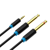 3,5 mm TRS férfi - 2x 6,35 mm férfi audió kábel 1m Vention BACBF (fekete) - 2. kép