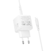Borofone fali töltő BN19 Intenso GaN - USB + Type C - PD 20W QC 3.0 3A Type C - Lightning kábel, fehér - 2. kép