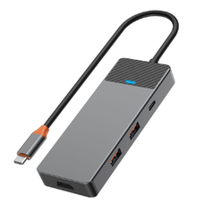 WiWU - HUB A721HD USB3.1x2+PD(100W)+USB-C(3.1)+ SD/TF(3.0)+HDMI (4K60HZ) adapter