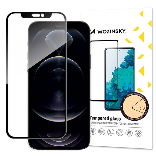 iPhone 16e / 14 / 13 Pro / iPhone 13 Wozinsky Szuper Tartós Teljes Ragasztású Teljes Lefedettséggel Kerettel, fekete keretes üvegfólia iPhone 16e / 14 / 13 Pro / iPhone 13 Wozinsky Szuper Tartós Teljes Ragasztású Teljes Lefedettséggel Kerettel, fekete keretes üvegfólia