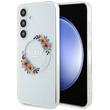 Guess IML Flowers Wreath MagSafe tok Samsung Galaxy S24+ - átlátszó