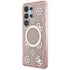 Guess 4G Background Gold Electroplated Peony Pattern MagSafe tok Samsung Galaxy S25 Ultra Pink - 0. kép