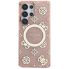 Guess 4G Background Gold Electroplated Peony Pattern MagSafe tok Samsung Galaxy S25 Ultra Pink - 1. kép