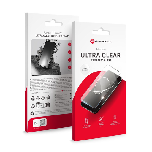 Forcell Ultra Clear Üveg - iPhone 14 Pro Max fekete üvegfólia