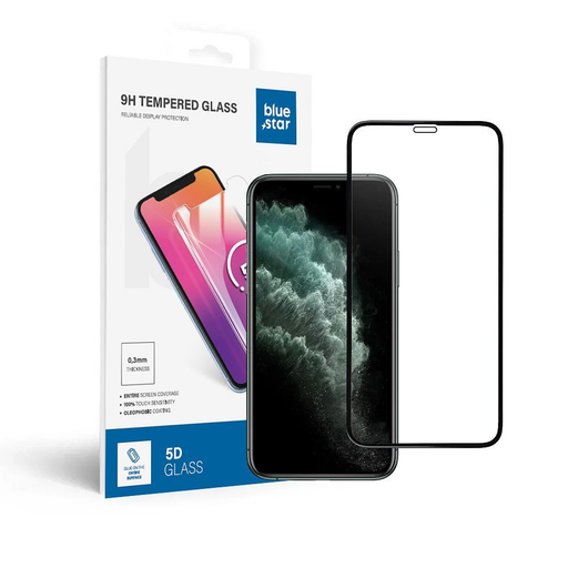 Blue Star edzett üveg - APP IPHONE Xs/11 Pro 5D Full Cover fekete üvegfólia Blue Star edzett üveg - APP IPHONE Xs/11 Pro 5D Full Cover fekete üvegfólia