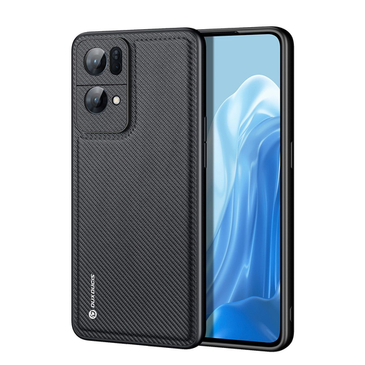 Dux Ducis Fino tok nejlon anyaggal borítva Oppo Reno7 Pro 5G fekete tok Dux Ducis Fino tok nejlon anyaggal borítva Oppo Reno7 Pro 5G fekete tok