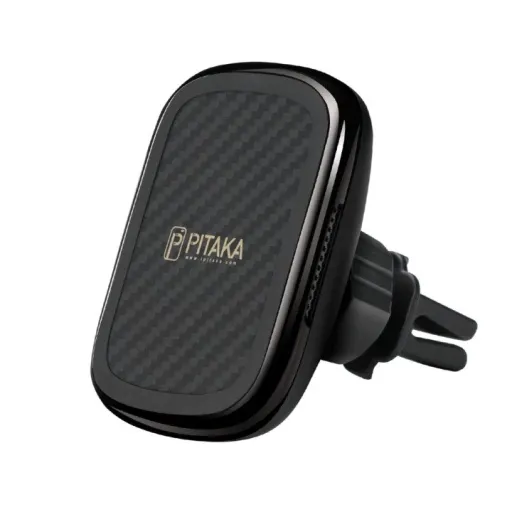 PITAKA MagEz Mount Qi Univerzális szellőzőre helyezhető mágneses autós telefontartó és vezeték nélküli Qi töltő fekete (CM3001Q)