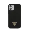 iPhone 12 mini Guess GUHCP12SLSTMBK  Metal Triangle szilikon tok fekete - 1. kép