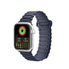 Dux Ducis Szíj (Armor Verzió) Apple Watch Ultra, SE, 9, 8, 7, 6, 5, 4, 3, 2, 1 (49, 45, 44, 42 mm) Szilikon Mágneses Karkötő Kék