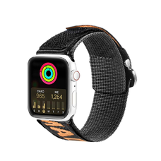 Dux Ducis Szíj (Kültéri Verzió) Apple Watch Ultra Szíj, SE, 9, 8, 7, 6, 5, 4, 3, 2, 1 (49, 45, 44, 42 mm) Nylon Karkötő Fekete és Narancs