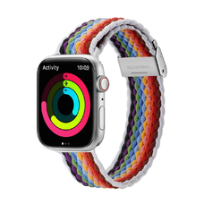 Dux Ducis Szíj (Mixture II Verzió) Apple Watch SE szíj, 9, 8, 7, 6, 5, 4, 3, 2, 1 (41, 40, 38 mm) fonott szíj halvány csíkos karkötő