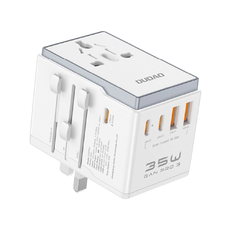 Dudao A35Pro 35W EU / UK / AUS / US / JP utazó adapter 3x USB-C 2x USB-A - fehér