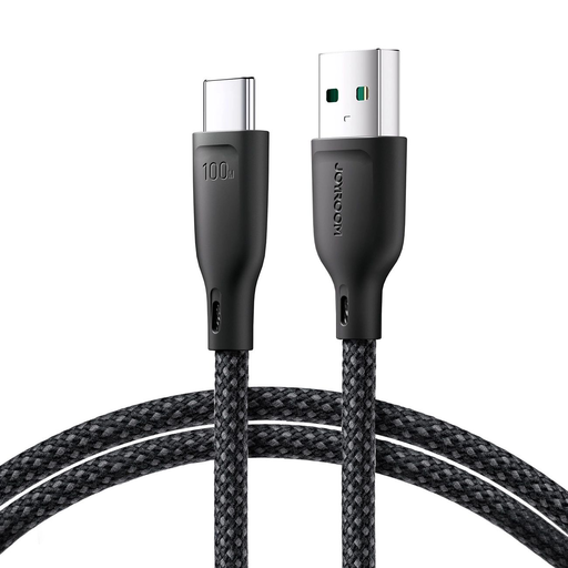 Joyroom Multi-Color Series SA34-AC6 USB-A / USB-C Kábel 100W Gyors Átvitellel 1m - Fekete
