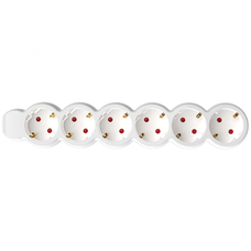 Home NV 6/WH hálózati elosztó, 1,5 m, H05VV-F 3G1,0 mm2 kábel, IP20 kivitel, 6 védőérintkezős aljzat, max. 3500W, fehér