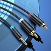 3.5mm Jack Férfi - 2x RCA Férfi Audio Adapter Kábel Vention BCLBK 8m Fekete - 1. kép