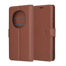 Honor Magic7 Pro Techsuit Leather Folio bőr fliptok barna