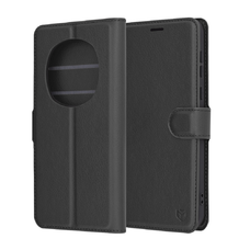 Honor Magic7 Pro Techsuit Leather Folio bőr fliptok fekete